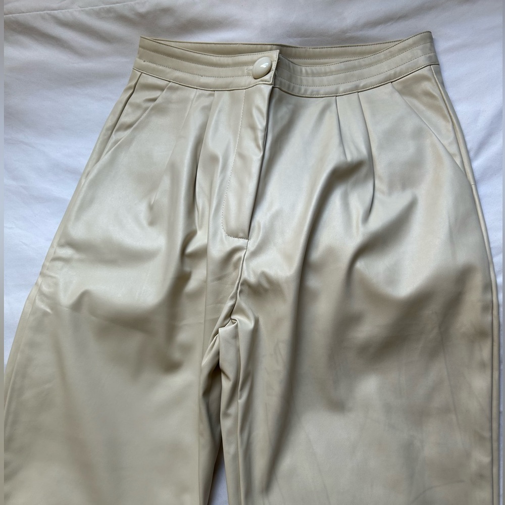White leather pants